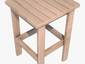 taburete de madera Modelo 3D