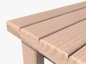 wood stool 3D Model