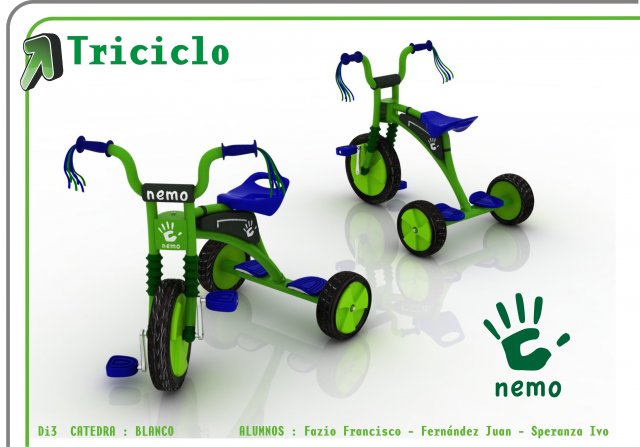 kids tricycle unique design 3D Model .c4d .max .obj .3ds .fbx .stl .blend 