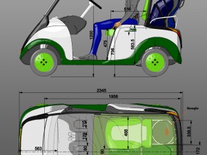 golf electric car unique design Modello 3D