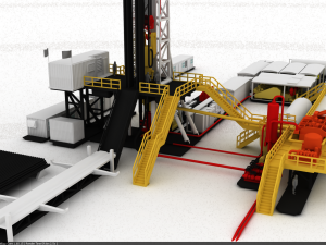 drilling platform camp oil extraction station Modello 3D