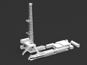 drilling platform camp oil extraction station Modello 3D