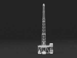 drilling platform camp oil extraction station Modello 3D