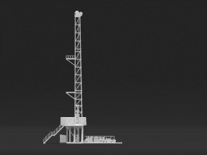 drilling platform camp oil extraction station Modello 3D