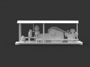 drilling platform camp oil extraction station Modello 3D