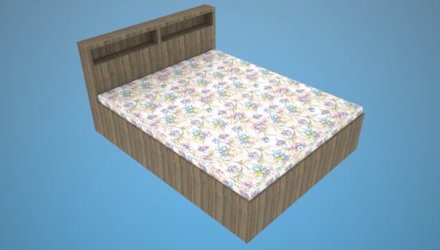 double bed 3D Модель .c4d .max .obj .3ds .fbx .stl .blend 
