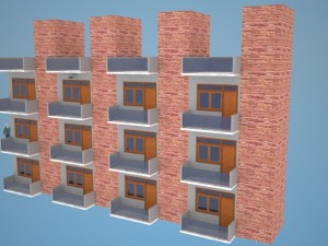 4 floor apartment Model 3D