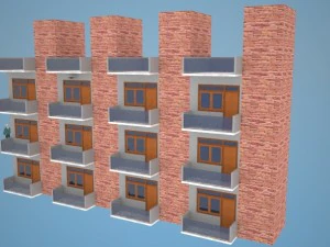 Appartement met 4 verdiepingen 3D Model