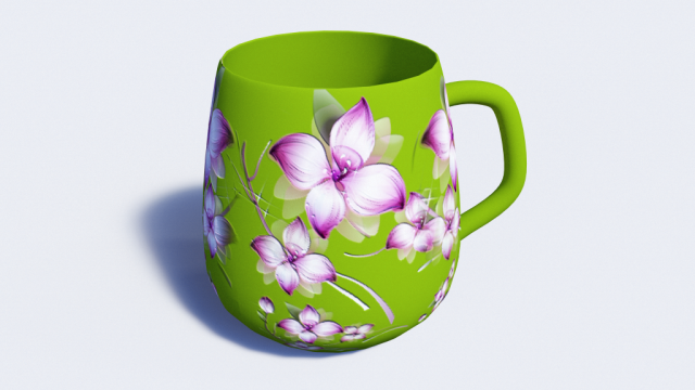 one cup with 8 different texture maps Modello 3D .c4d .max .obj .3ds .fbx .stl .blend 