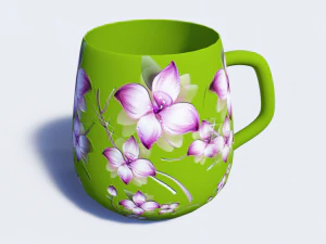 une tasse avec 8 cartes de textures diff&eacute;rentes Modèle 3D