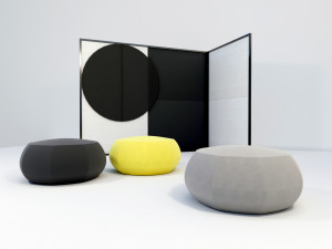 pouf and folding screen 3D मॉडल