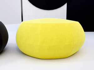 pouf and folding screen 3D Модель