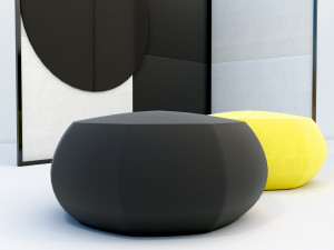 pouf and folding screen 3D Модель