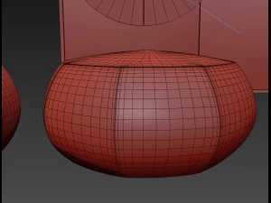 pouf and folding screen 3D Model