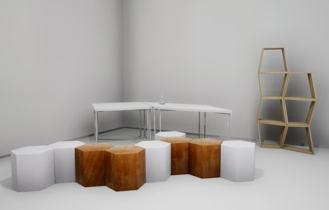 modular table shelf chair ue4 3D Модель .c4d .max .obj .3ds .fbx .stl .blend 