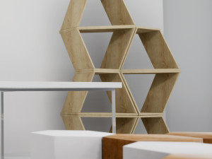 modular table shelf chair ue4 3D Модель