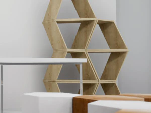 modular table shelf chair ue4 3D Model
