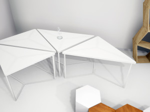 modular table shelf chair ue4 3D Модель