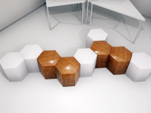 modular table shelf chair ue4 3D Модель