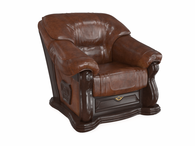 armchair lord brown pbr 3D 모델 .c4d .max .obj .3ds .fbx .stl .blend 