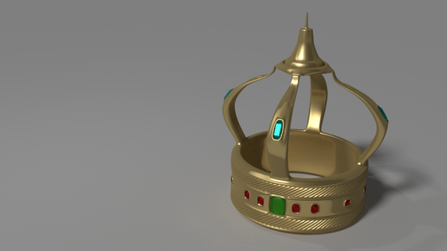 a golden crown inlaid with rubies Modèle 3D .c4d .max .obj .3ds .fbx .stl .blend 