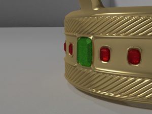 a golden crown inlaid with rubies Modèle 3D