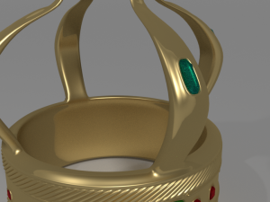 a golden crown inlaid with rubies Modèle 3D