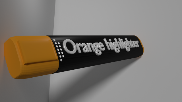 orange highligter 3Dモデル .c4d .max .obj .3ds .fbx .stl .blend 