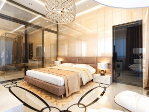 bedroom room with bathroom 3D Model