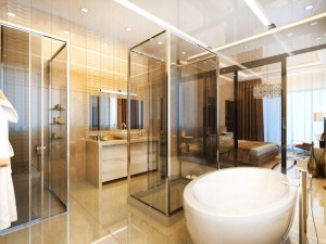 bedroom room with bathroom 3D Model