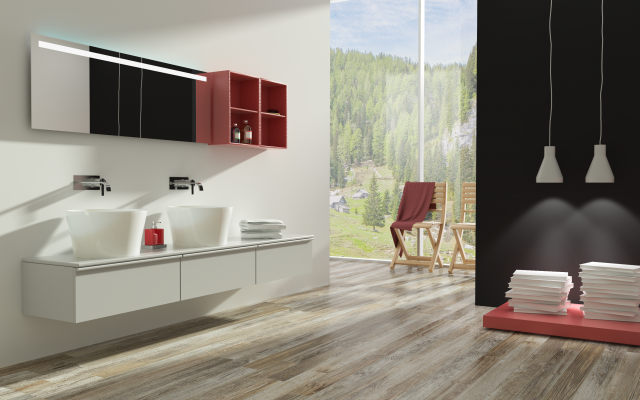 modern bathroom with parquet floor 3D Model .c4d .max .obj .3ds .fbx .stl .blend 