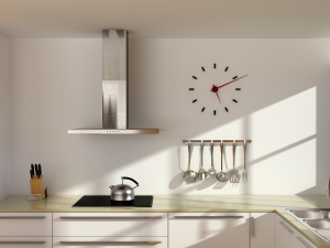 modern kitchen interior with parquet floor 3D मॉडल