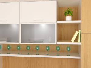 modern kitchen interior with parquet floor 3D मॉडल