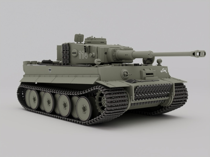 Panzerkampfwagen VI AusfH Tiger 3D Модель .c4d .max .obj .3ds .fbx .stl .blend 