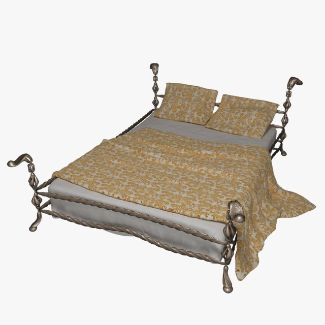 bed of metal1 3D Model .c4d .max .obj .3ds .fbx .stl .blend 