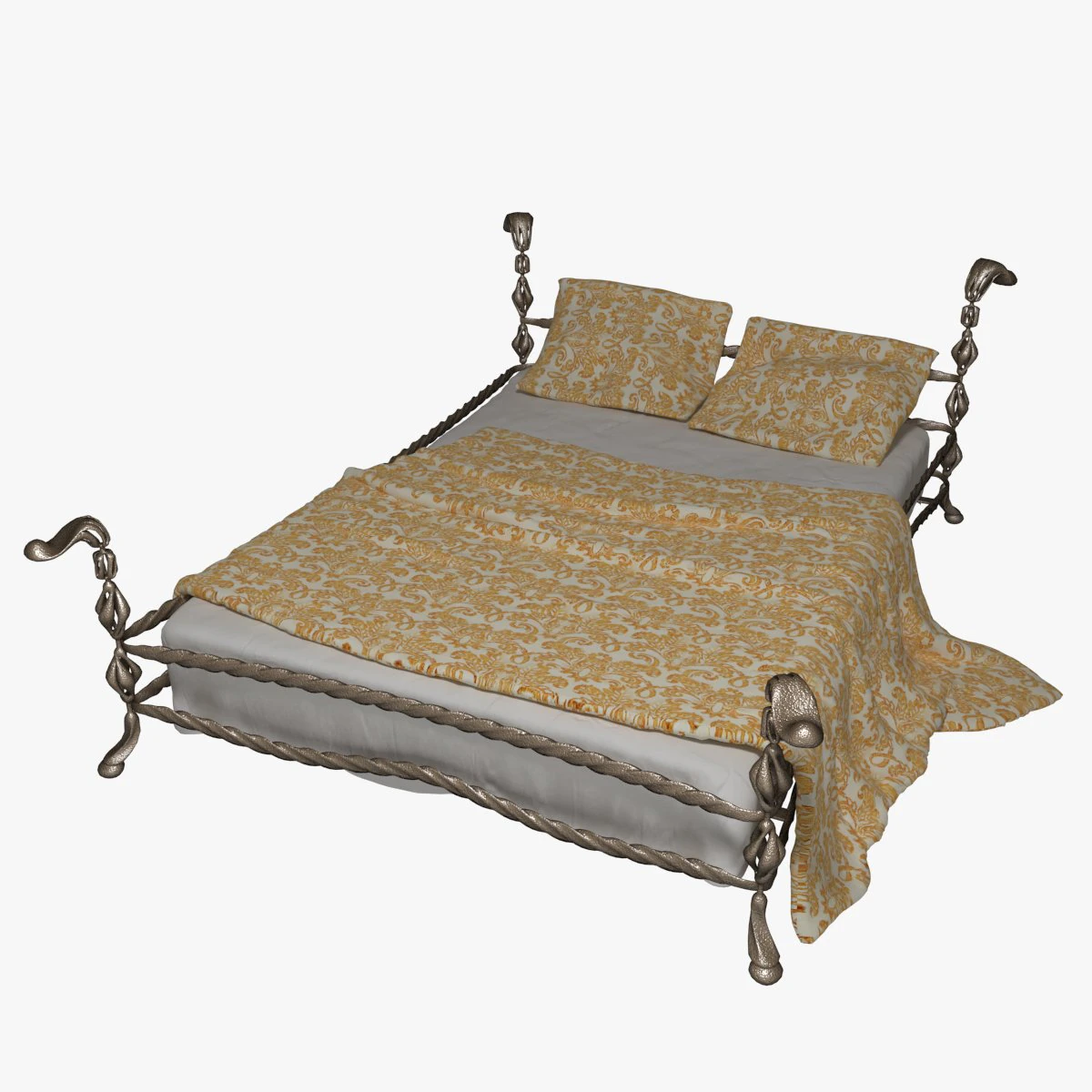 bed of metal1 3D Model .c4d .max .obj .3ds .fbx .stl .blend 
