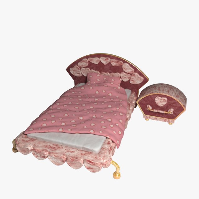 bed kid 3D Model .c4d .max .obj .3ds .fbx .stl .blend 