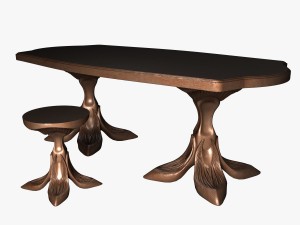 dining table and tabouret 3D 모델