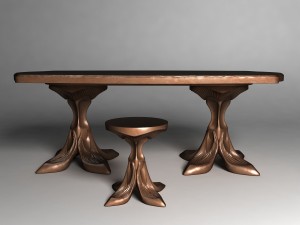 dining table and tabouret 3D Model