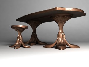 dining table and tabouret 3D Model