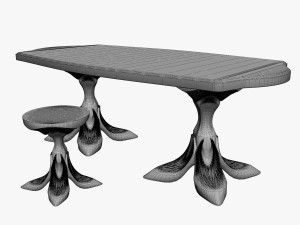 dining table and tabouret 3D Model