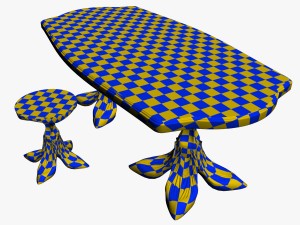 dining table and tabouret 3D Model