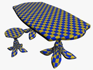dining table and tabouret 3D Model