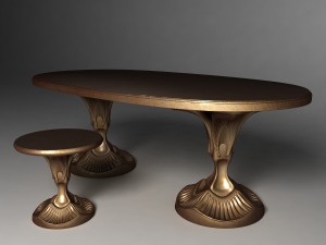 dining table and stool 3D मॉडल