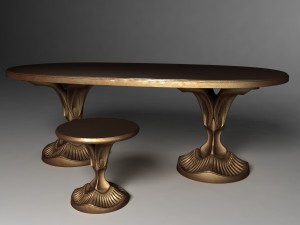 dining table and stool 3D मॉडल
