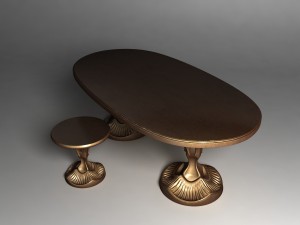 dining table and stool 3D मॉडल