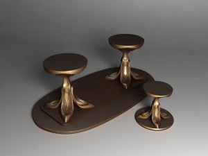 dining table and stool 3D मॉडल