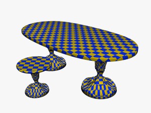 dining table and stool 3D मॉडल