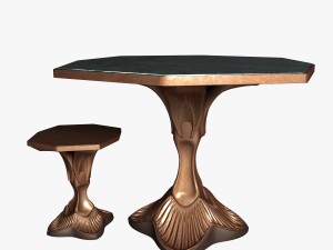 table and stool 3D Model