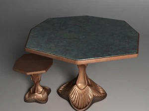 st&oacute;ł i stołek Model 3D